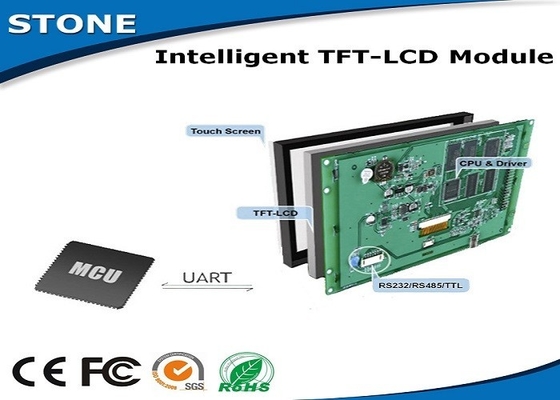 1000 cd/m2 Brightness TFT LCD Module 5 inch with Cortex CPU / Driver